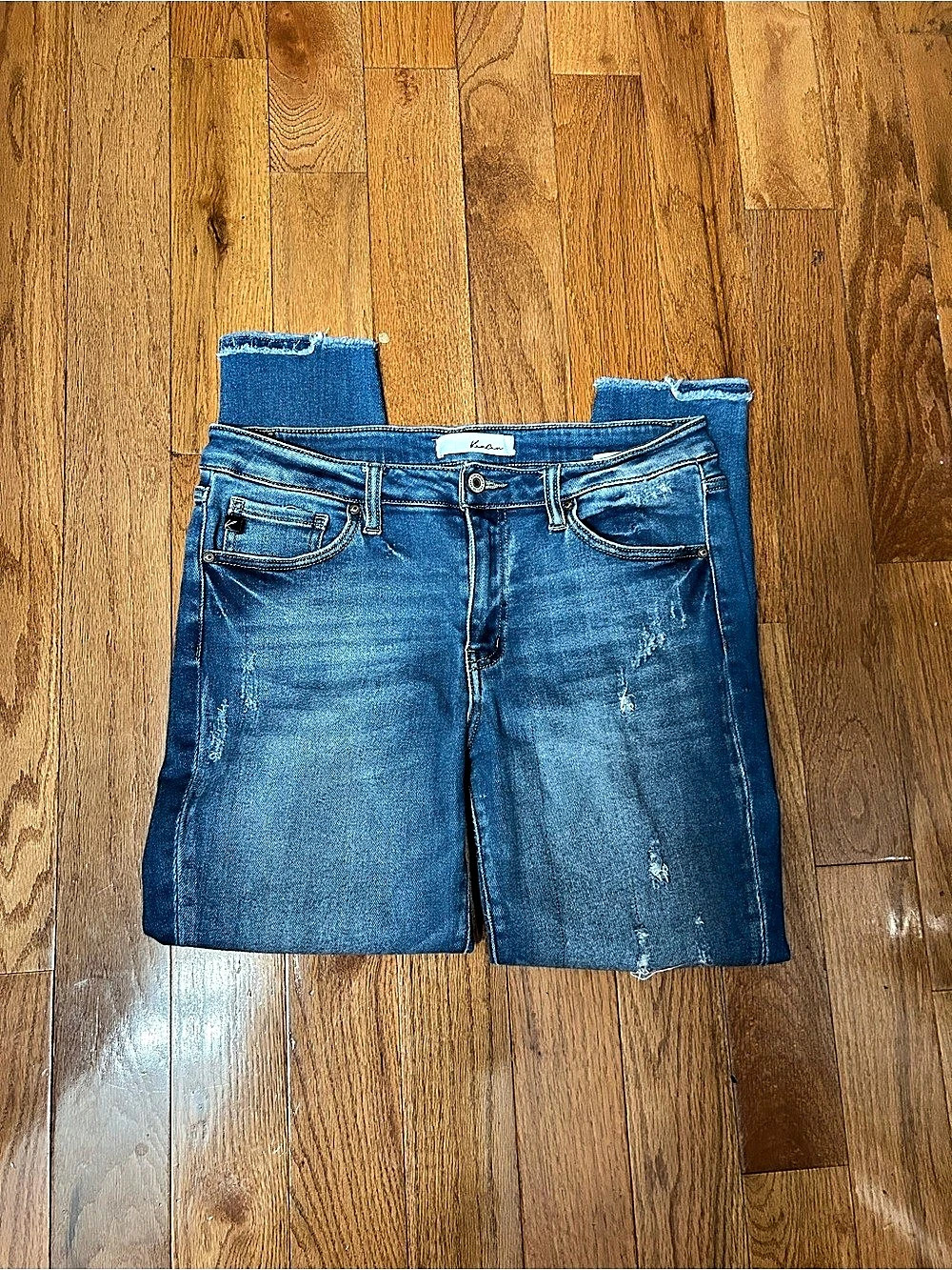 Kancan Distressed Skinny Jeans in Blue
